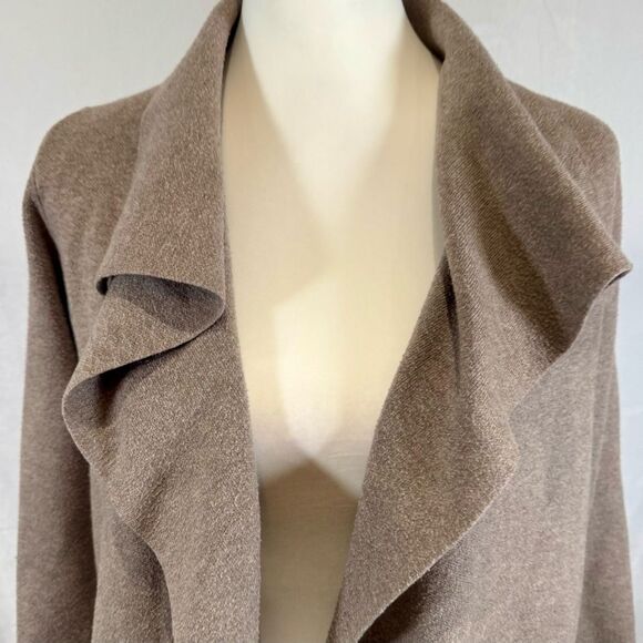 Rachel Zoe mocha waterfall cardigan sweater with pockets size medium - Picture 2 of 5